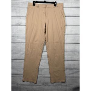 Libin Men's Khaki Tan Flat Front Golf Dress Pants 35W x 30L 1510